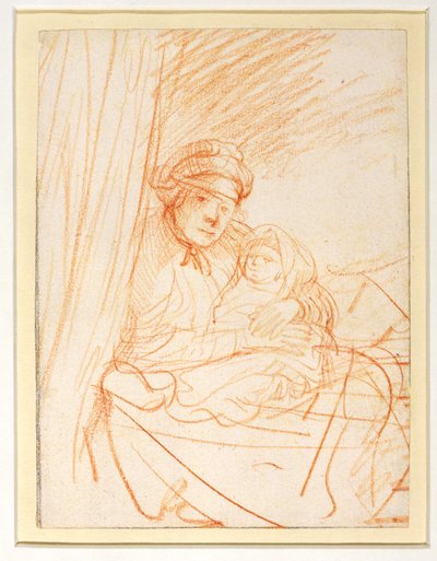 Saskia mit ihrem ersten Kind Rumbartus, 1635-36 von Rembrandt van Rijn